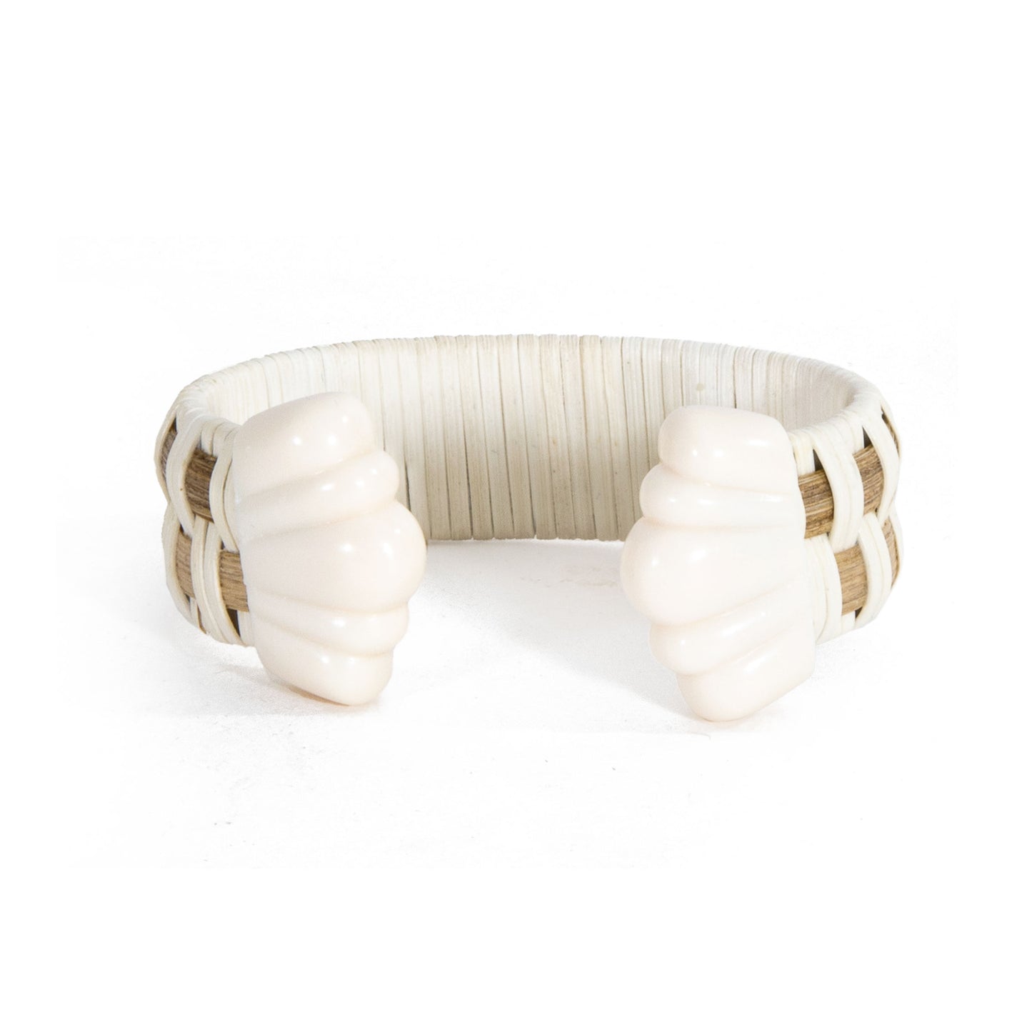 The Ellery Cuff - White/Dark Natural
