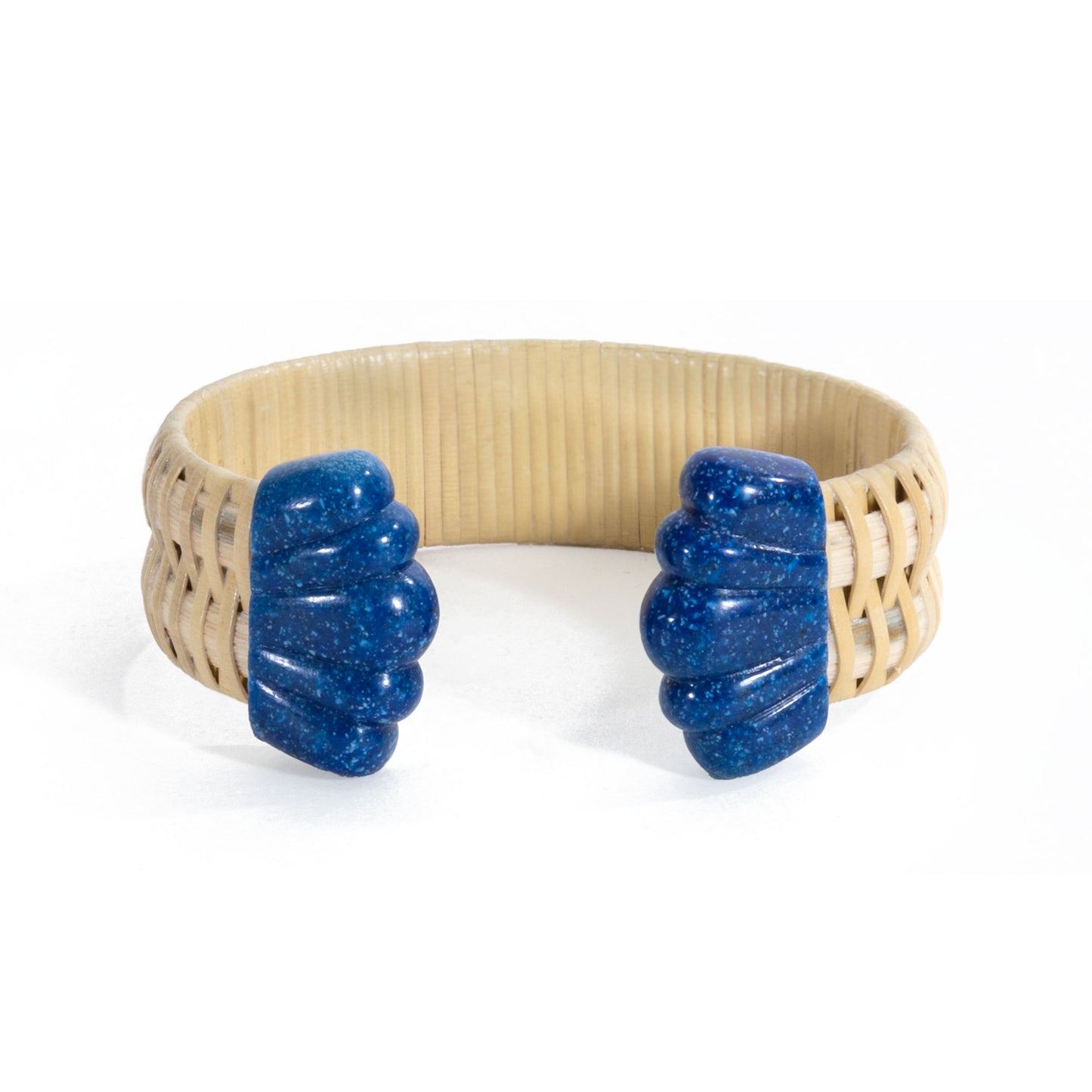 The Ellery Cuff - Natural/Ocean Blue