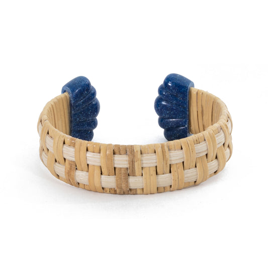 The Ellery Cuff - Natural/Ocean Blue