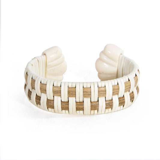 The Ellery Cuff - White/Dark Natural