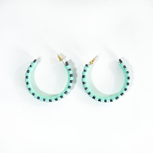 Hoops - Navy/Turquoise - L