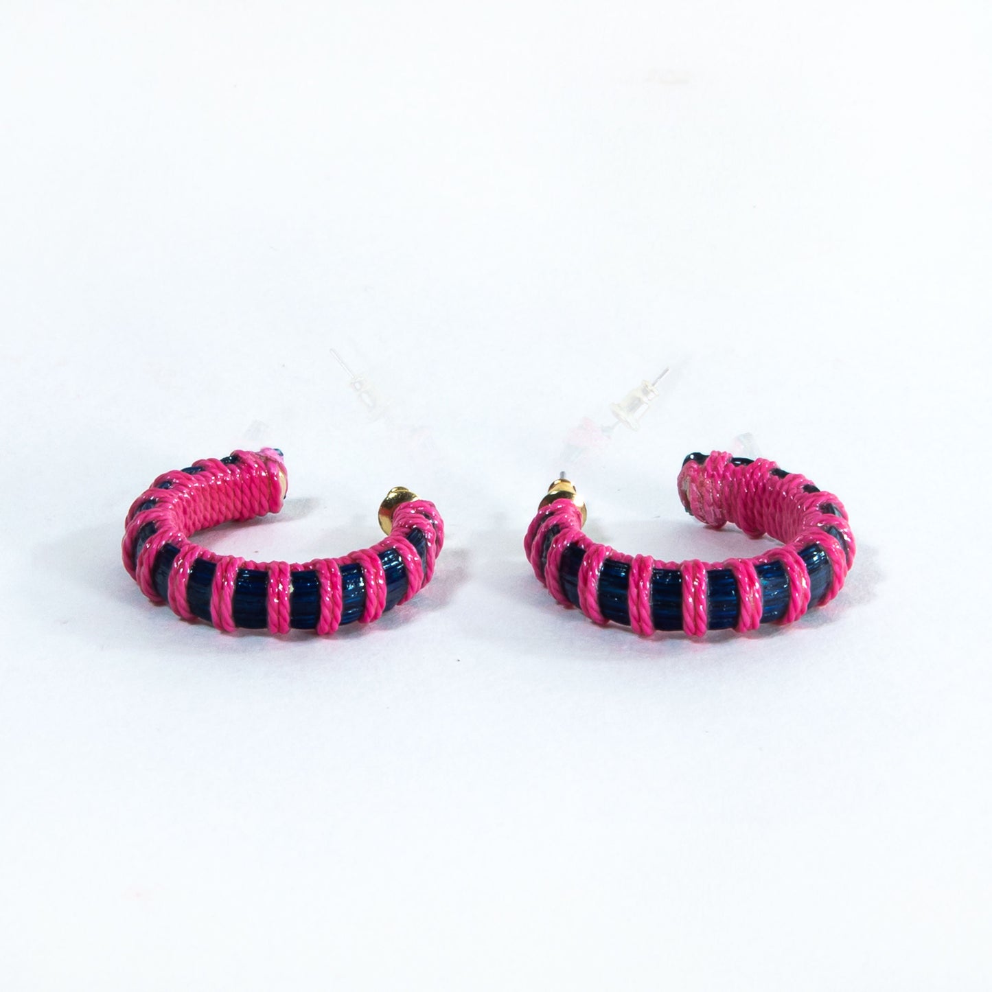Hoops - Navy/Pink Thread - M