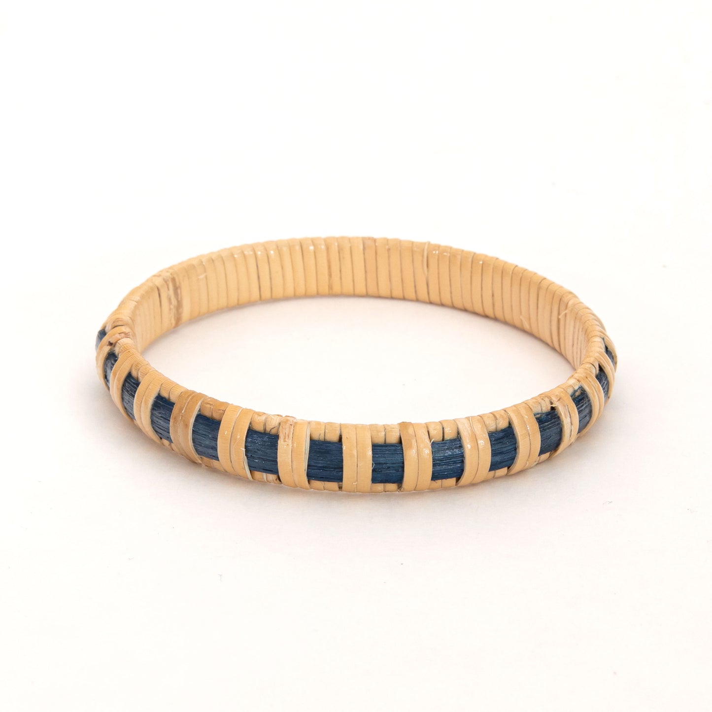 Bangle - Narrow - Navy/Natural Double Over - L