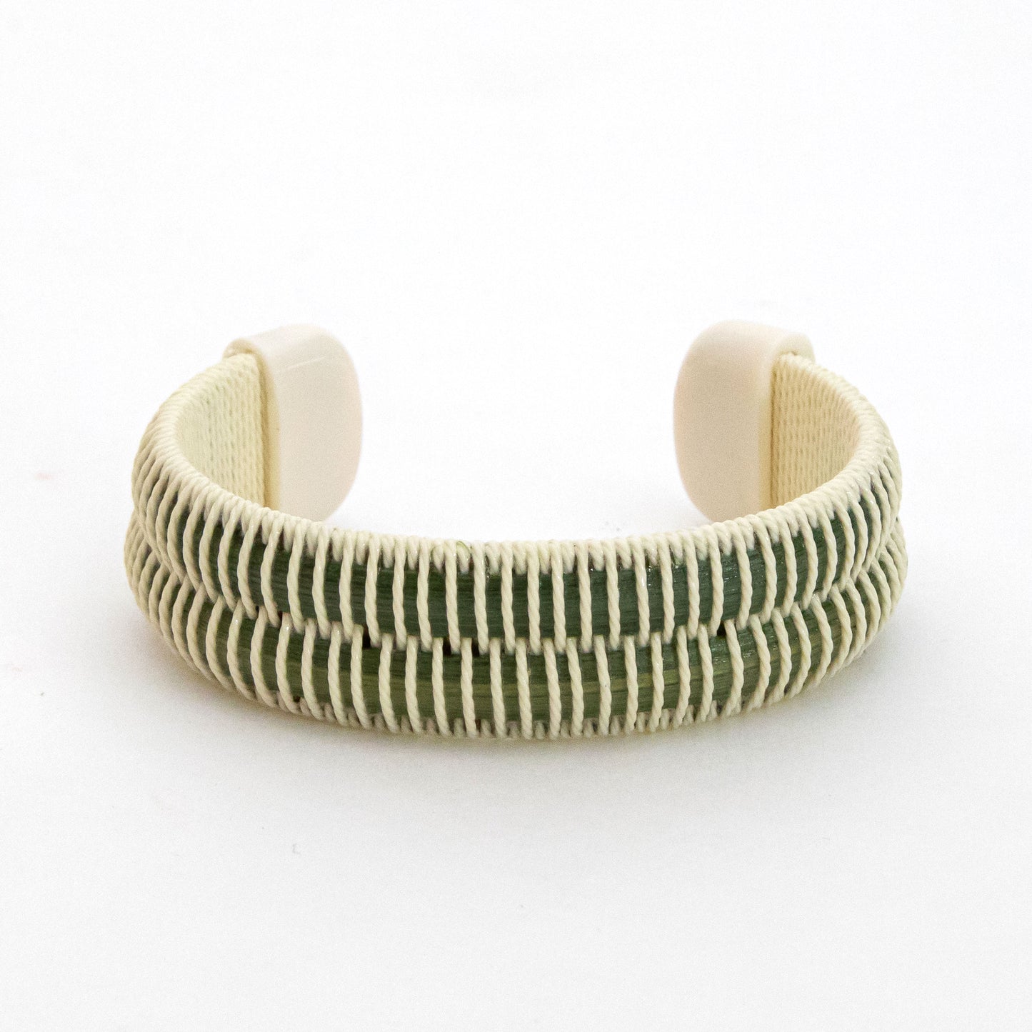 Cuff - Wide - Anchor Ends - Olive/Cream Thread - M